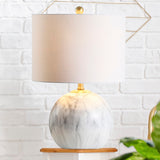Luna 21.5" Faux Marble Resin LED Table Lamp - JONATHAN Y