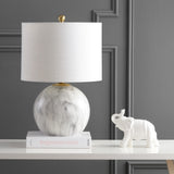 Luna 21.5" Faux Marble Resin LED Table Lamp - JONATHAN Y