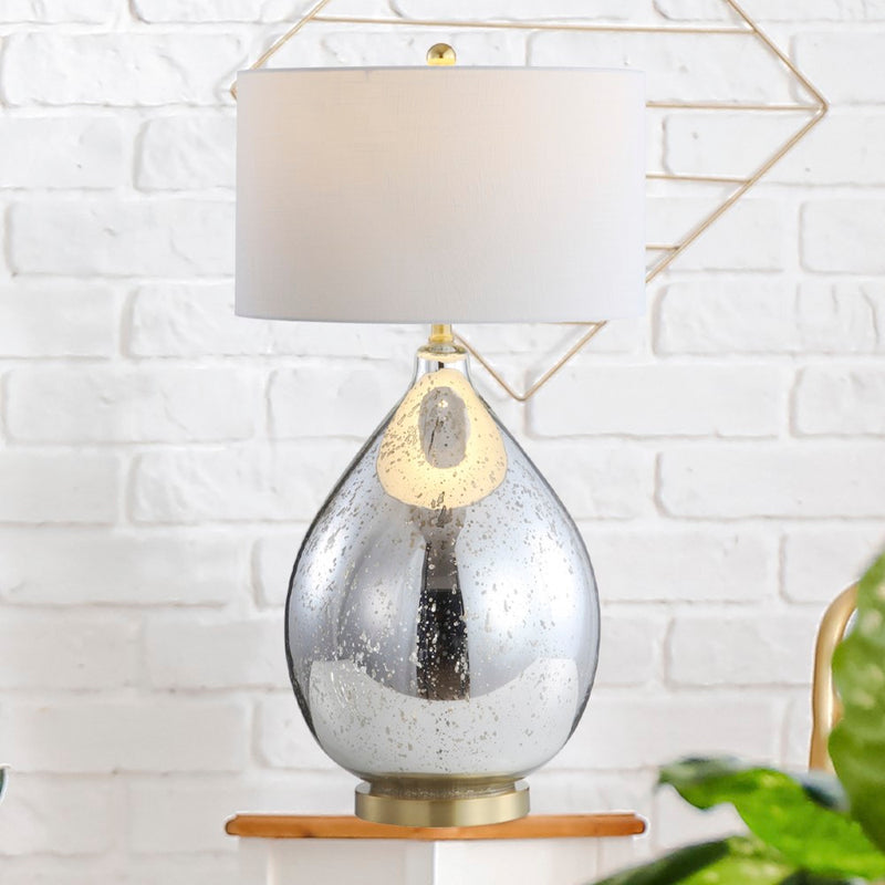 Sasha 30.75" Glass/Metal LED Table Lamp - JONATHAN Y