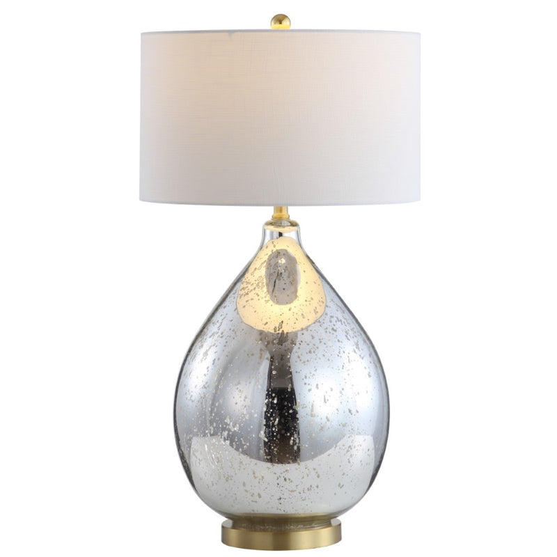 Sasha 30.75" Glass/Metal LED Table Lamp - JONATHAN Y