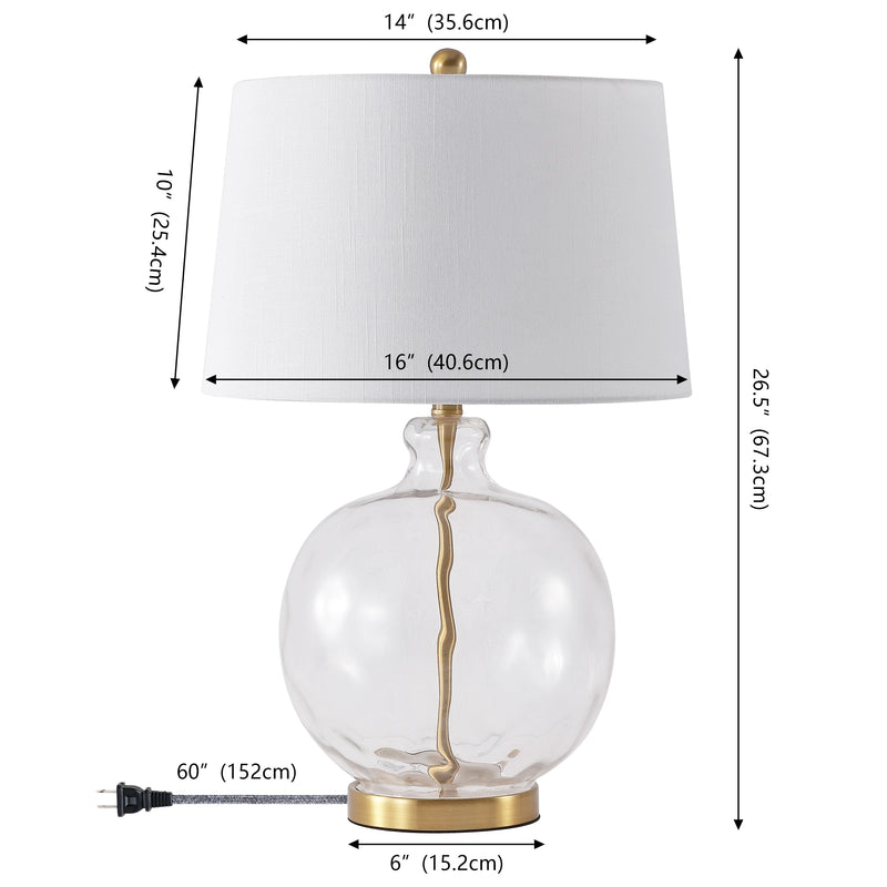 Rae 26.5" Glass/Metal LED Table Lamp