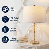 Rae 26.5" Glass/Metal LED Table Lamp