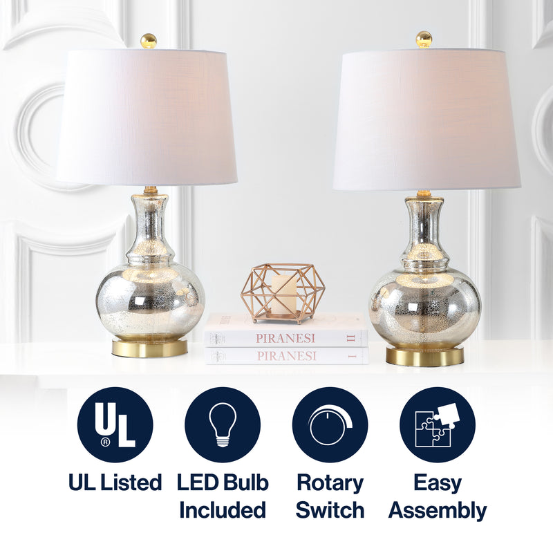 Lavelle 25" Glass LED Table Lamp Set 2