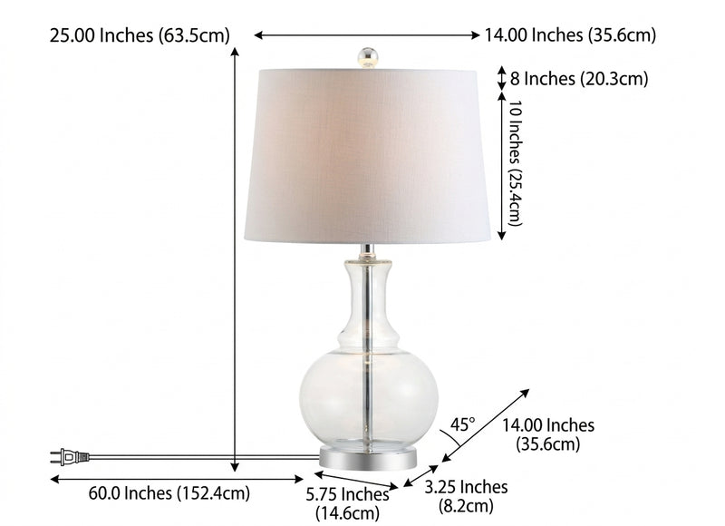 Lavelle 25" Glass LED Table Lamp Set 2 Clear/Chrome (Set of 2) – DIM