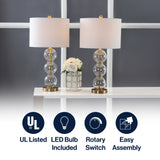 Bella 27" Glass Triple Sphere LED Table Lamp Set 2