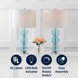 Bella 27" Glass Triple Sphere LED Table Lamp Set 2 Sky Blue/Chrome (Set of 2) – ICONS