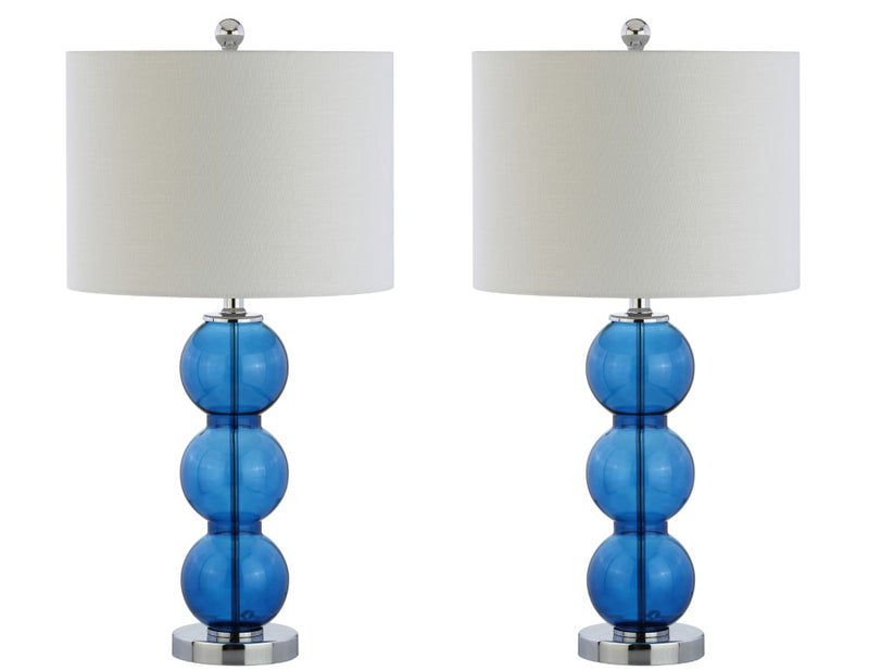 Bella 27" Glass Triple Sphere LED Table Lamp Set 2