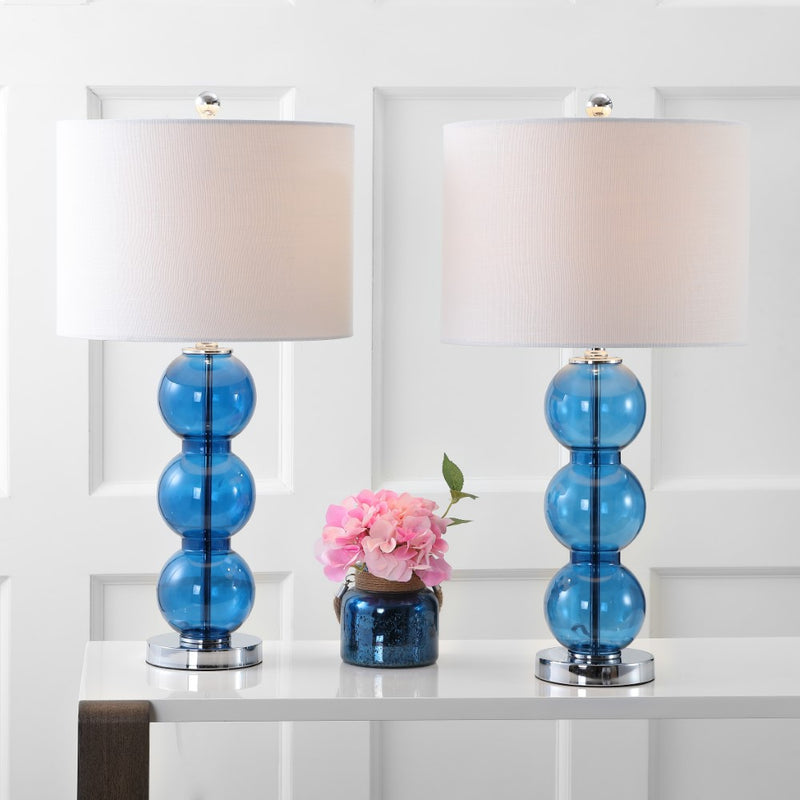 Bella 27" Glass Triple Sphere LED Table Lamp Set 2
