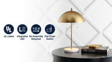 Ella 20.7" Dome Metal with Marble Base LED Table Lamp Gold/White – ICONS