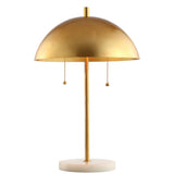 Ella 20.7" Dome Metal with Marble Base LED Table Lamp