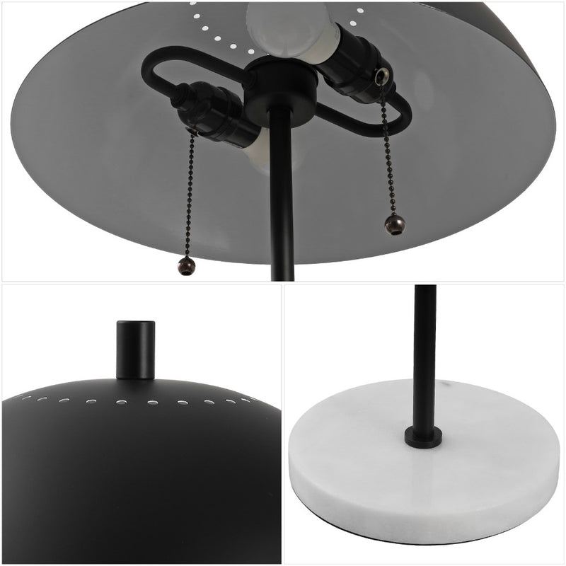Ella 20.7" Dome Metal with Marble Base LED Table Lamp