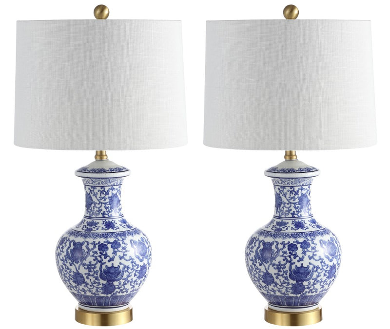 Jennifer 25.25" Ceramic/Metal LED Table Lamp Set 2