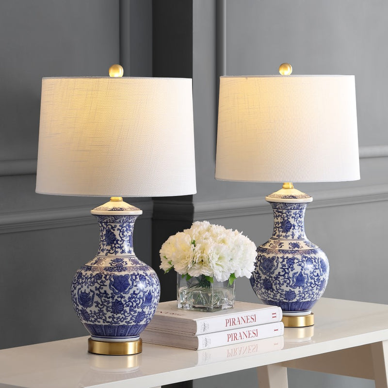 Jennifer 25.25" Ceramic/Metal LED Table Lamp Set 2