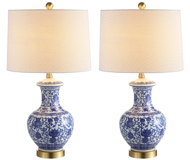 Jennifer 25.25" Ceramic/Metal LED Table Lamp Set 2