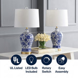 Jennifer 25.25" Ceramic/Metal LED Table Lamp Set 2 Blue/White (Set of 2) / 25.75" – ICONS