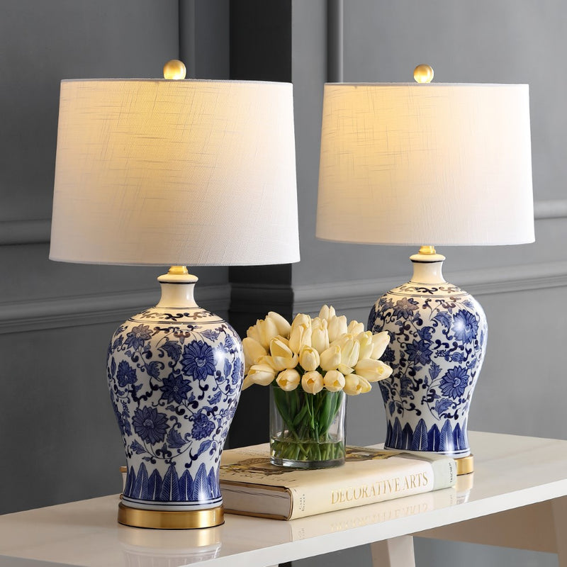 Jennifer 25.25" Ceramic/Metal LED Table Lamp Set 2