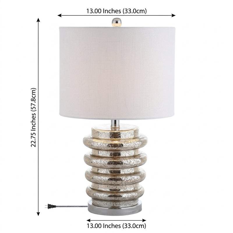 Allen 22.75" LED Glass Table Lamp Mercury Silver – DIM