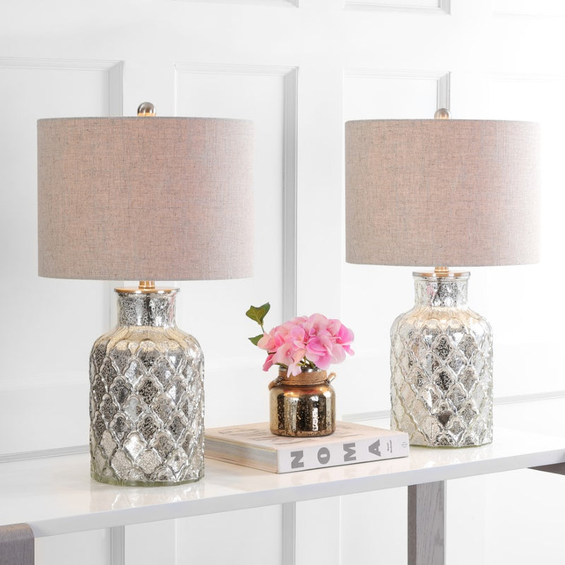 Alvord 24.5" LED Glass Table Lamp Set 2