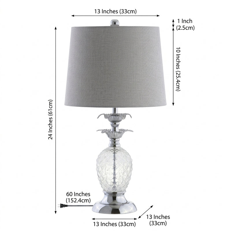 Jane 24" Glass LED Table Lamp Clear/Chrome – DIM