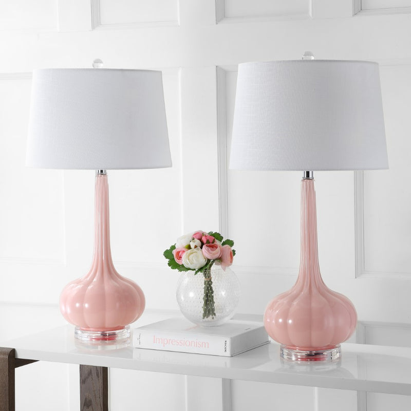 Bette 28.5" Glass Teardrop LED Table Lamp Set 2
