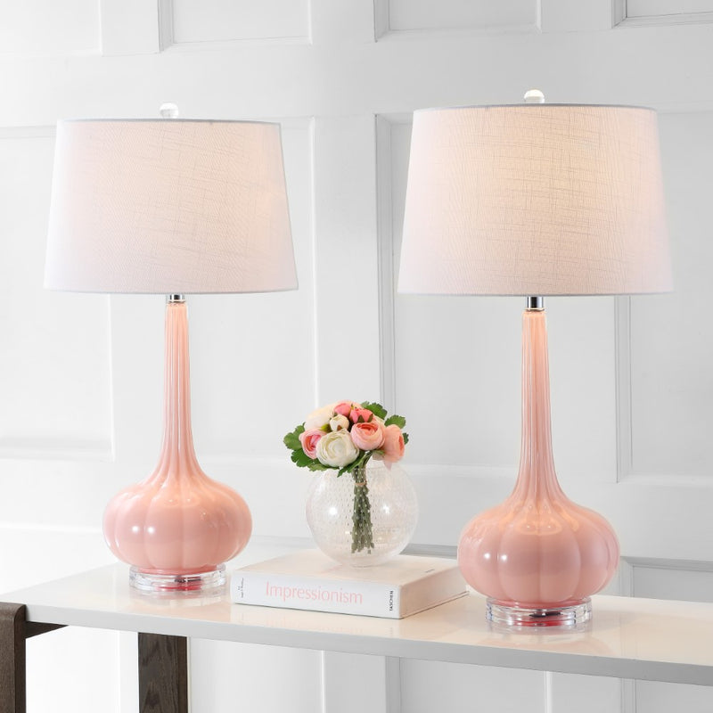 Bette 28.5" Glass Teardrop LED Table Lamp Set 2