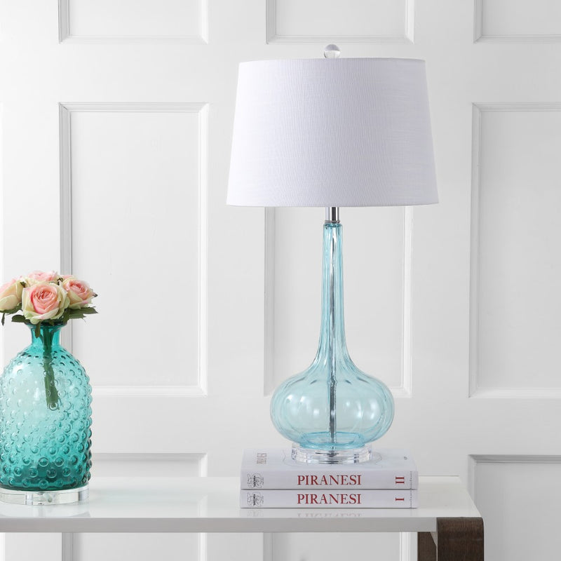 Bette 28.5" Glass Teardrop LED Table Lamp Set 2