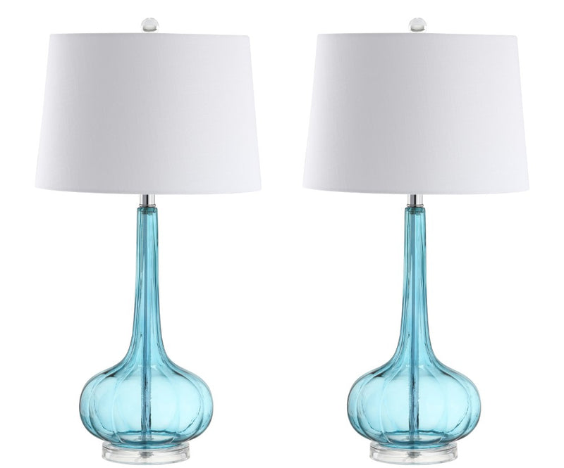 Bette 28.5" Glass Teardrop LED Table Lamp Set 2