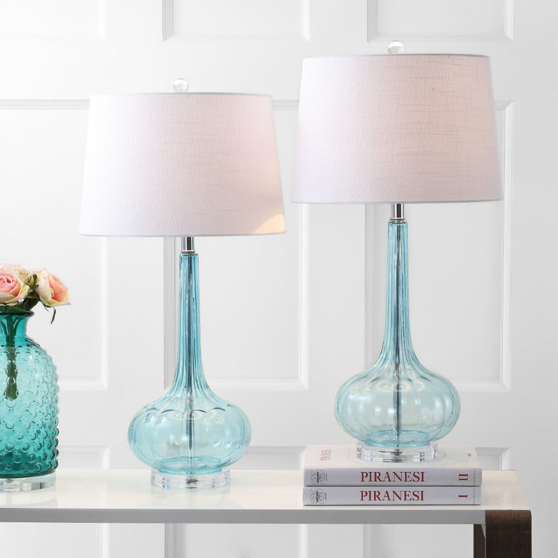 Bette 28.5" Glass Teardrop LED Table Lamp Set 2