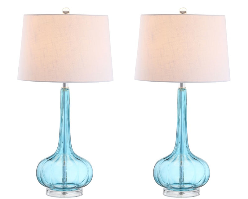 Bette 28.5" Glass Teardrop LED Table Lamp Set 2