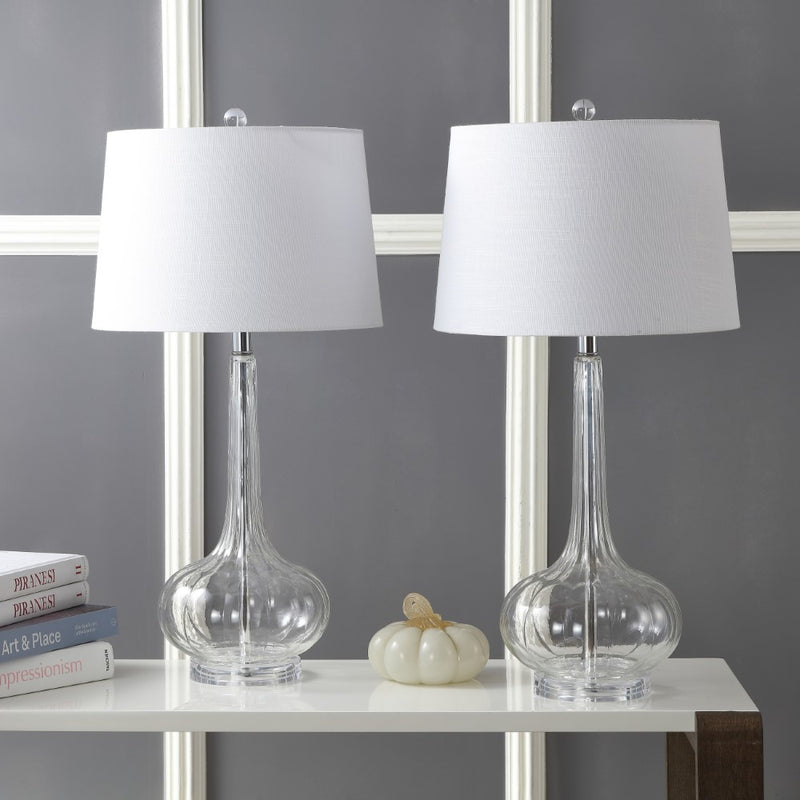 Bette 28.5" Glass Teardrop LED Table Lamp Set 2
