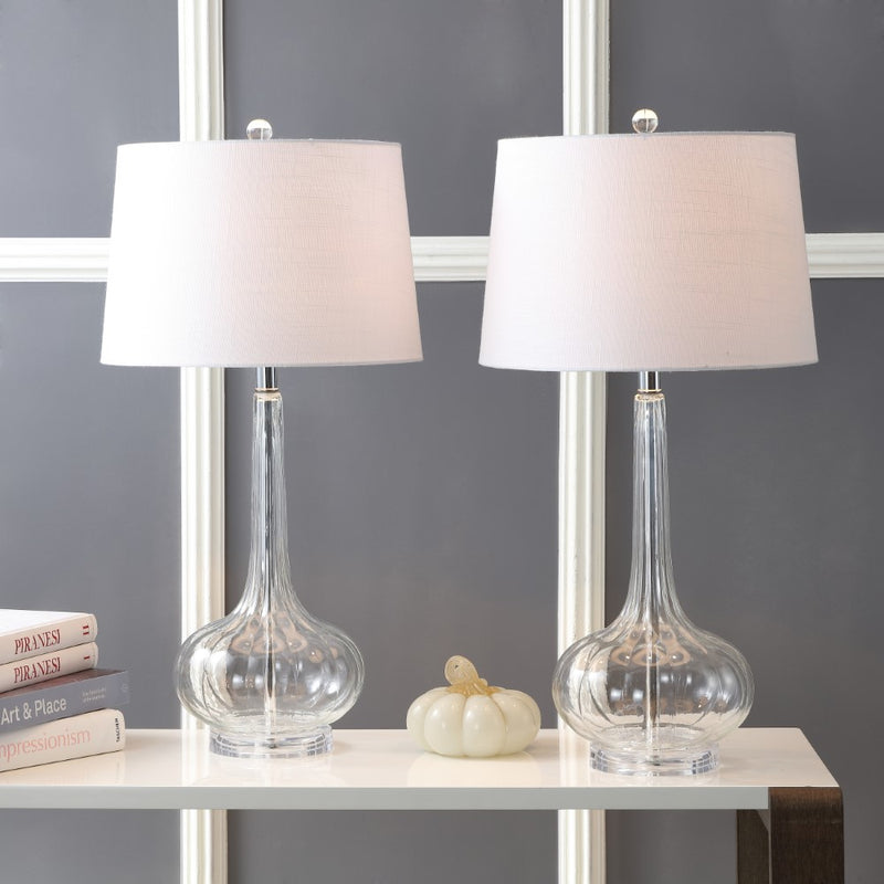 Bette 28.5" Glass Teardrop LED Table Lamp Set 2