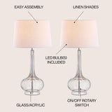 Bette 28.5" Glass Teardrop LED Table Lamp Set 2