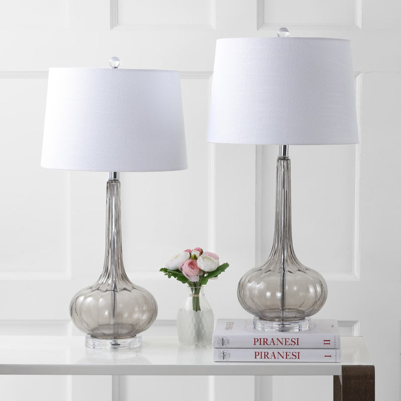 Bette 28.5" Glass Teardrop LED Table Lamp Set 2