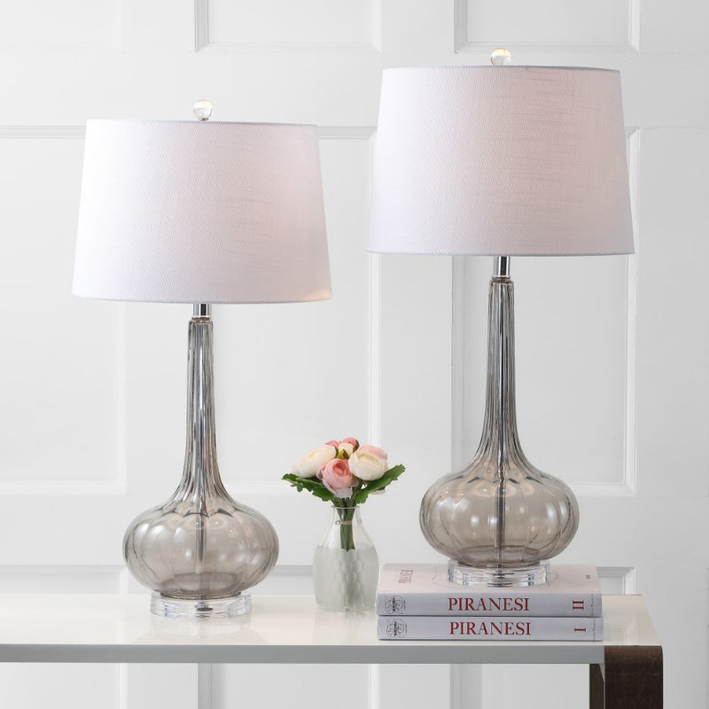Bette 28.5" Glass Teardrop LED Table Lamp Set 2