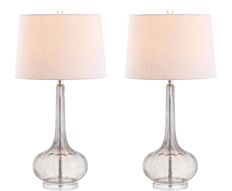 Bette 28.5" Glass Teardrop LED Table Lamp Set 2