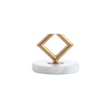 Diamante 29.5" Modern Gilt Metal with Marble Base LED Table Lamp - JONATHAN Y