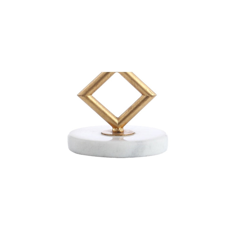Diamante 29.5" Modern Gilt Metal with Marble Base LED Table Lamp - JONATHAN Y