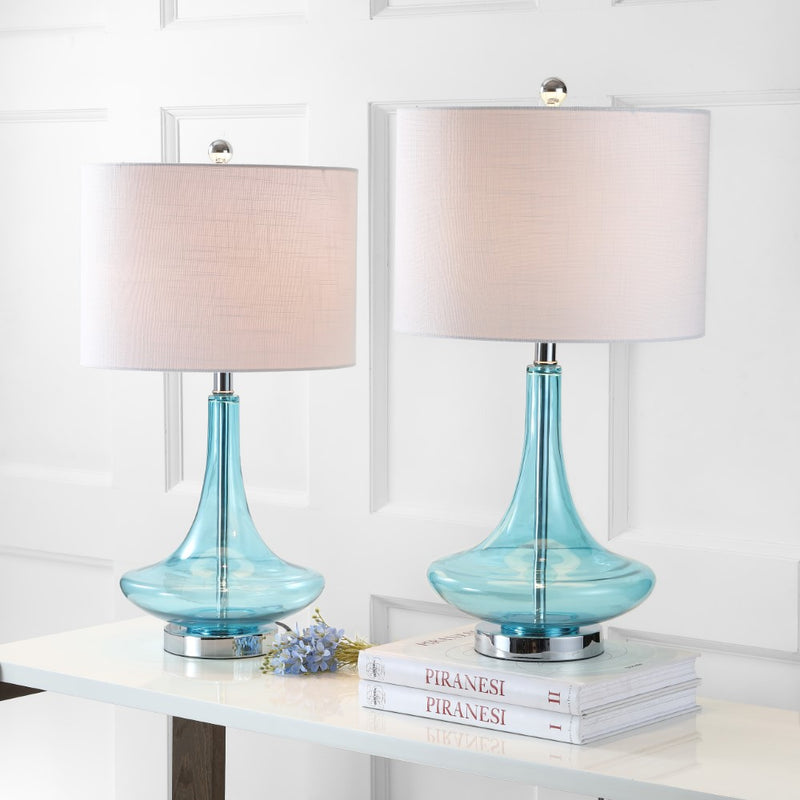 Cecile 25.5" Glass Teardrop LED Table Lamp - JONATHAN Y