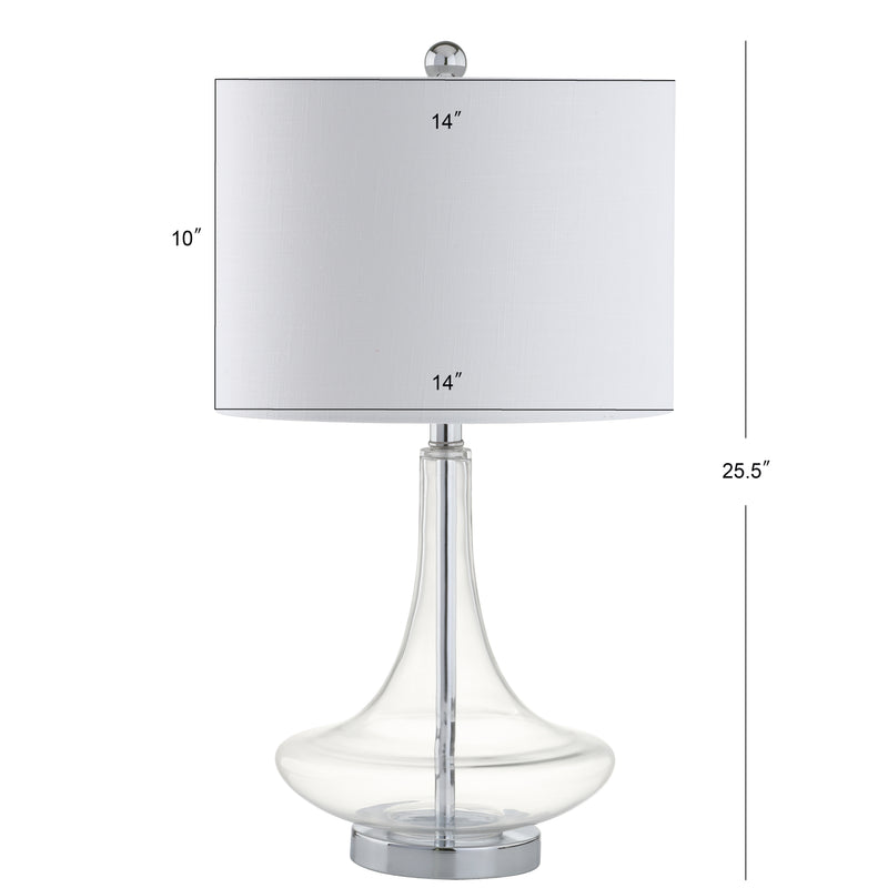 Cecile 25.5" Glass Teardrop LED Table Lamp - JONATHAN Y
