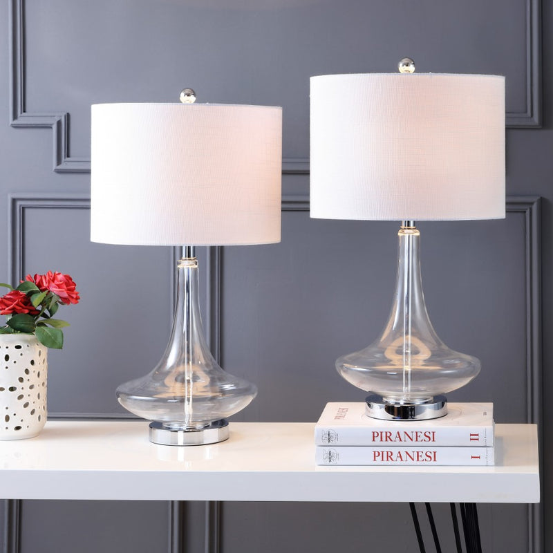 Cecile 25.5" Glass Teardrop LED Table Lamp - JONATHAN Y
