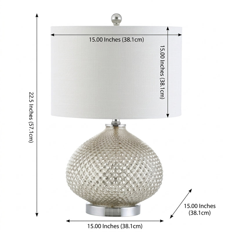 Ames 22.5" LED Glass Table Lamp Mercury Silver – DIM