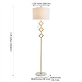 Diamante 61.5" Modern Gilt Metal with Marble Based LED Floor Lamp Gold/White – DIM