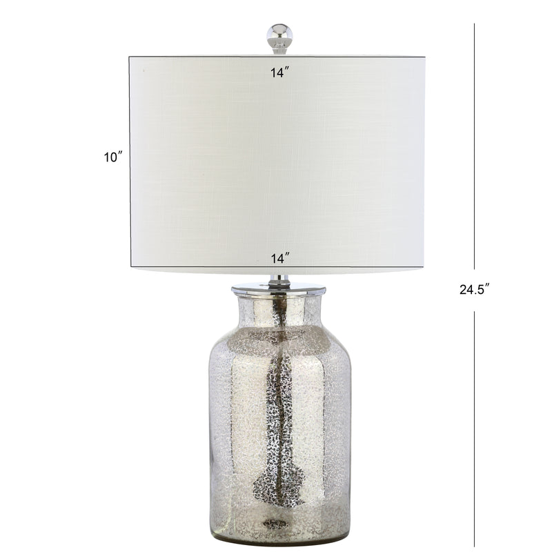 Emilia 24.5" Trellis Pattern Glass LED Table Lamp - JONATHAN Y