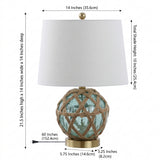 Andrews 21.5" LED Glass/Rope Table Lamp Brown/Aqua – DIM