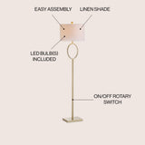 April 61" Metal LED Floor Lamp