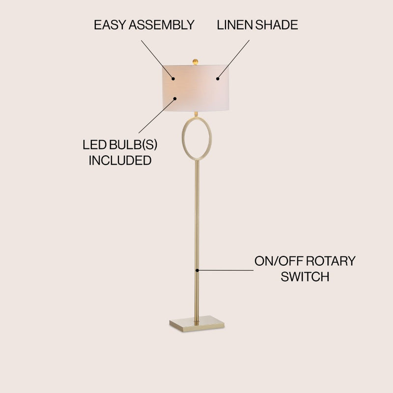April 61" Metal LED Floor Lamp