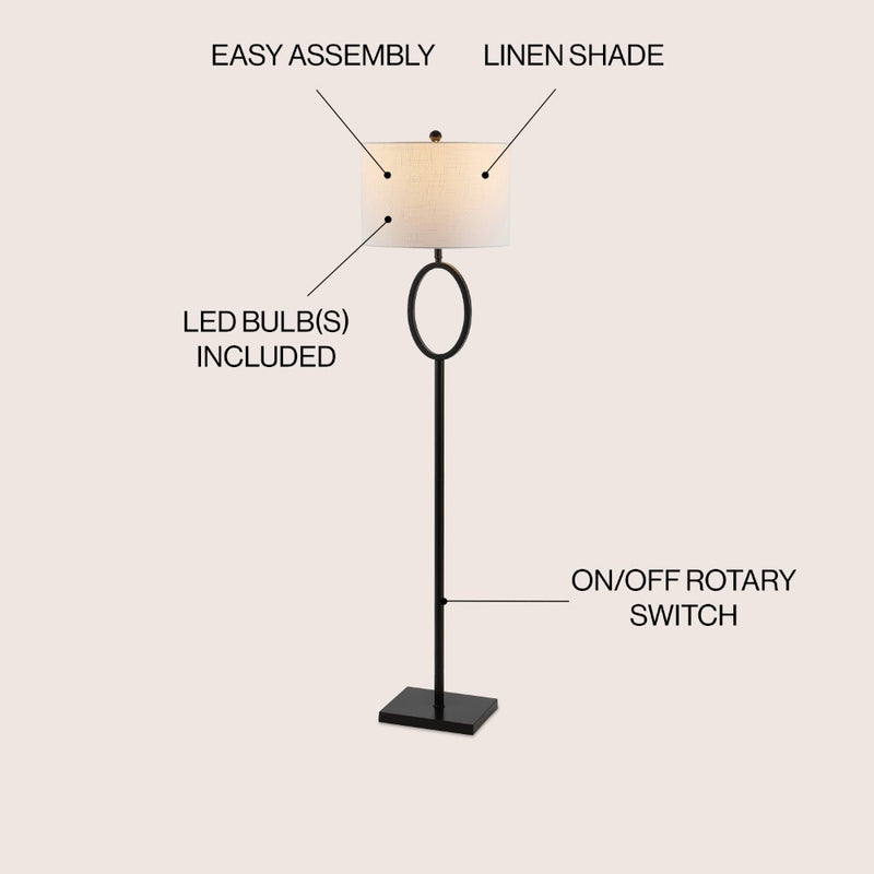 April 61" Metal LED Floor Lamp