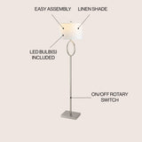 April 61" Metal LED Floor Lamp