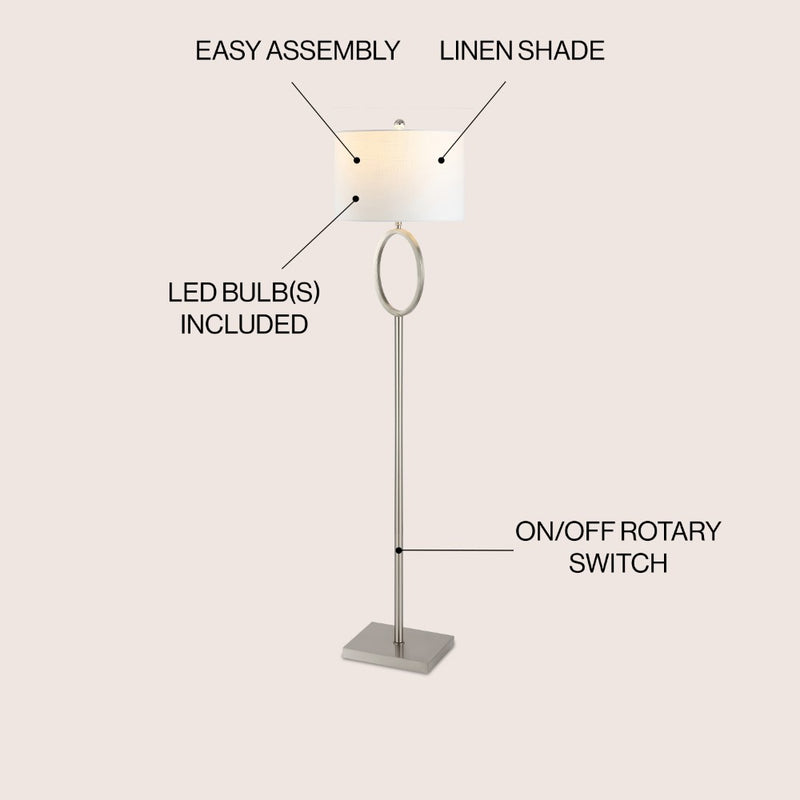 April 61" Metal LED Floor Lamp