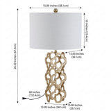 Oliver 26.5" Metal Quatrefoil LED Table Lamp Gold – DIM